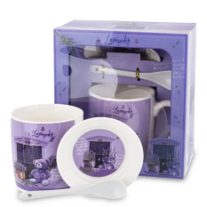 Elegancki Kubek Z Łyżeczką I Podstawką 330Ml | Ceramika Trust