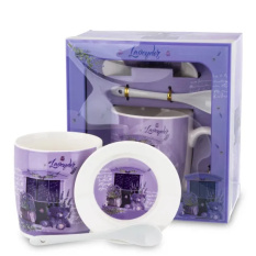 Elegancki Kubek Z Łyżeczką I Podstawką 330Ml | Ceramika Trust