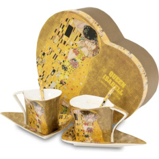 Eleganckie Filiżanki+Podstawka+Łyżeczka 2+2 | Gustav Klimt Collection