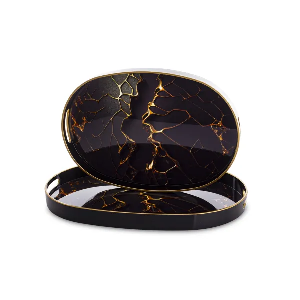 Elegancka Taca Dekoracyjna Kpl.2 Szt. | Tace Tulum