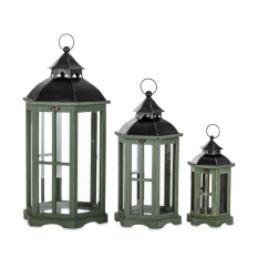 Lampion Drewniany Kpl. 3 Szt.