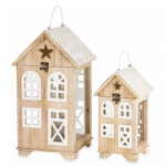 Lampion Drewniany Kpl. 2 Szt.